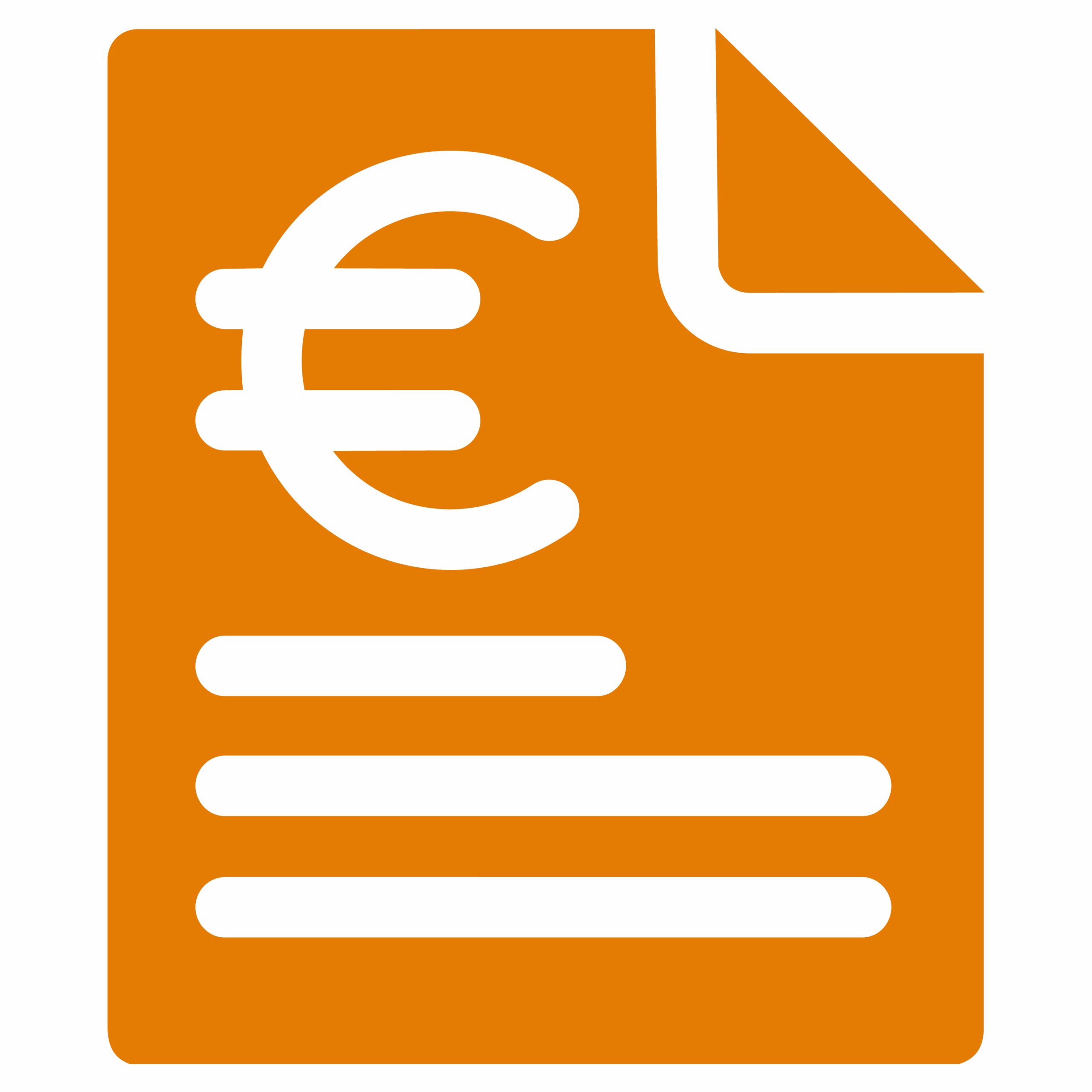 vertrag icon mit euro zeichen