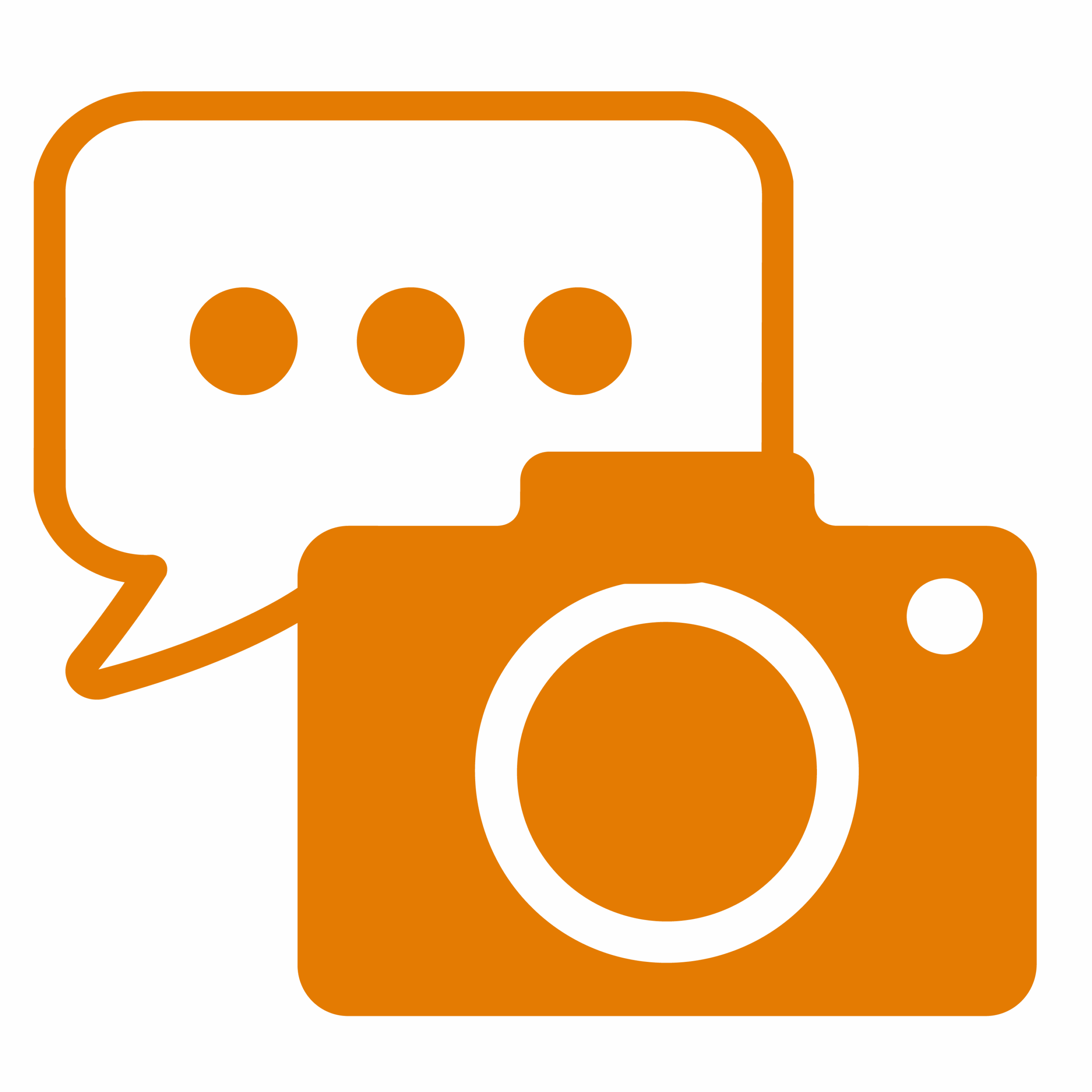 sprechblase und camer a icon